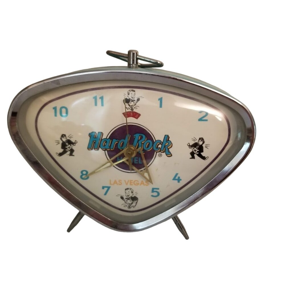 Vintage Hard Rock Hotel in Las Vegas Wind Up Clock Retro Alarm Clock, 90s